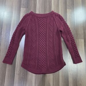 LL Bean Signature 100% Cotton Fisherman Cable Knit Tunic Sweater w/ Side Zippers